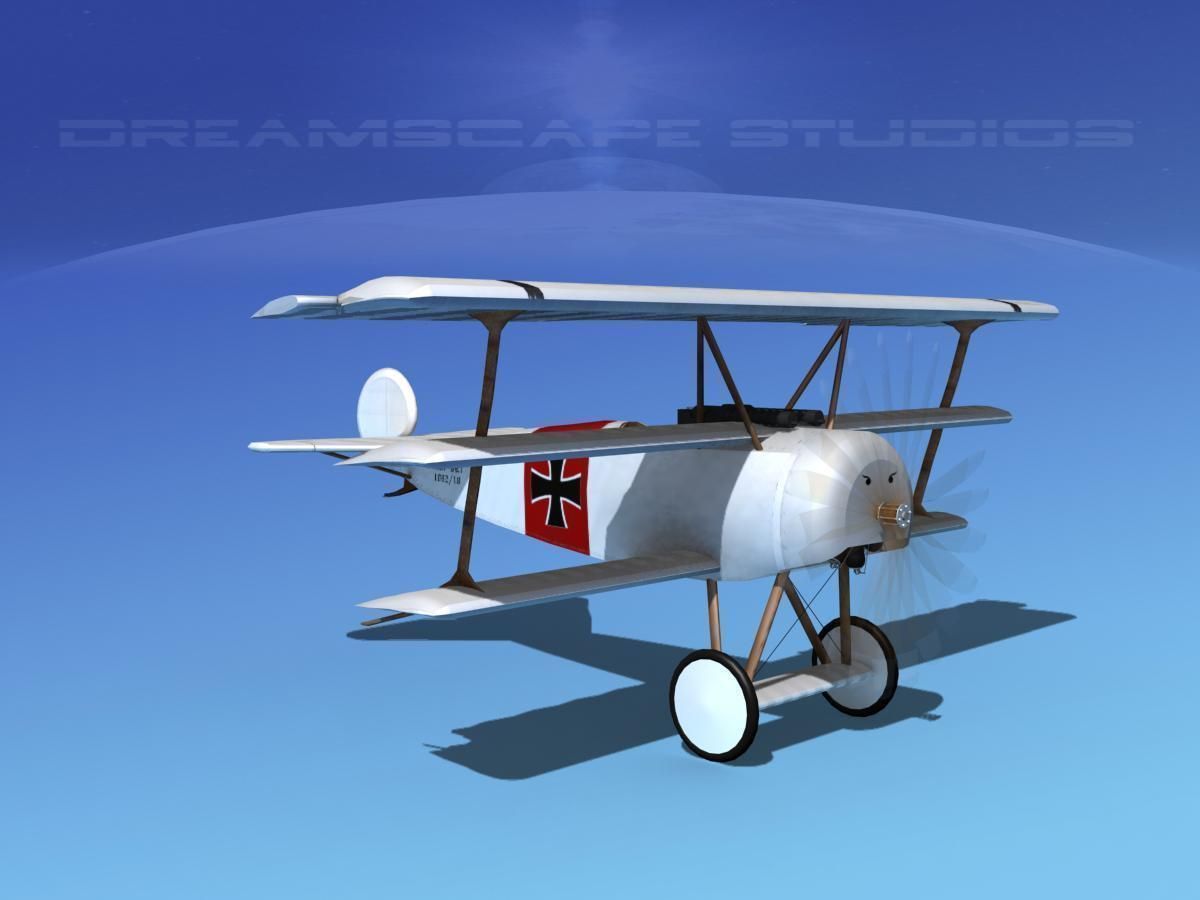 Fokker DR-1 Triplane V13 3D model_3