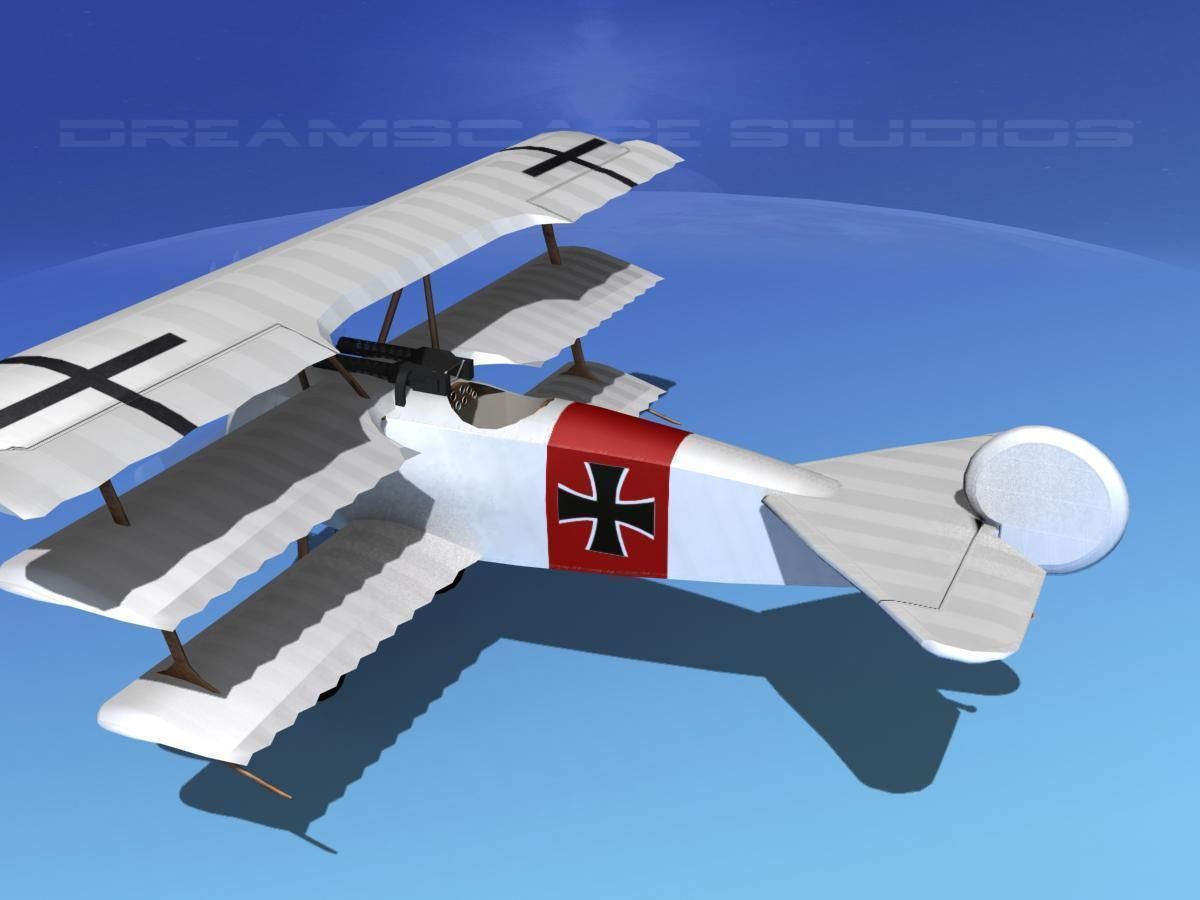 Fokker DR-1 Triplane V13 3D model_8