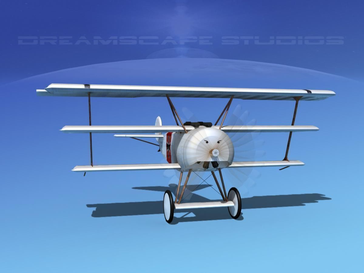 Fokker DR-1 Triplane V13 3D model_2