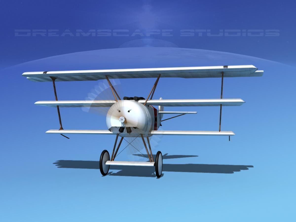 Fokker DR-1 Triplane V13 3D model_1