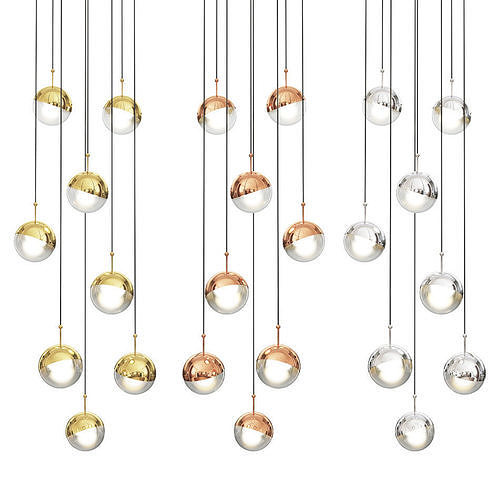Dora 3 Led Linear Suspension Light by Seed Design 3D model