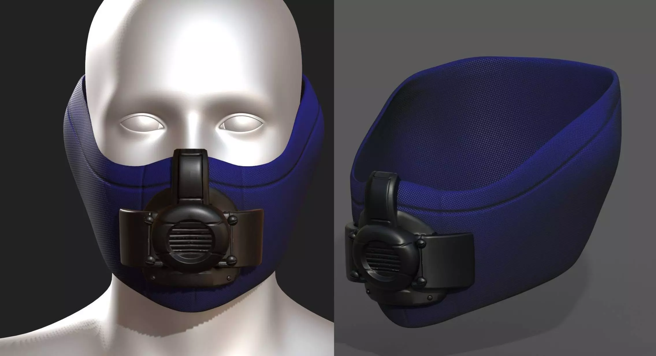 Gas mask helmet 3d model military combat fantasy  3D model_0