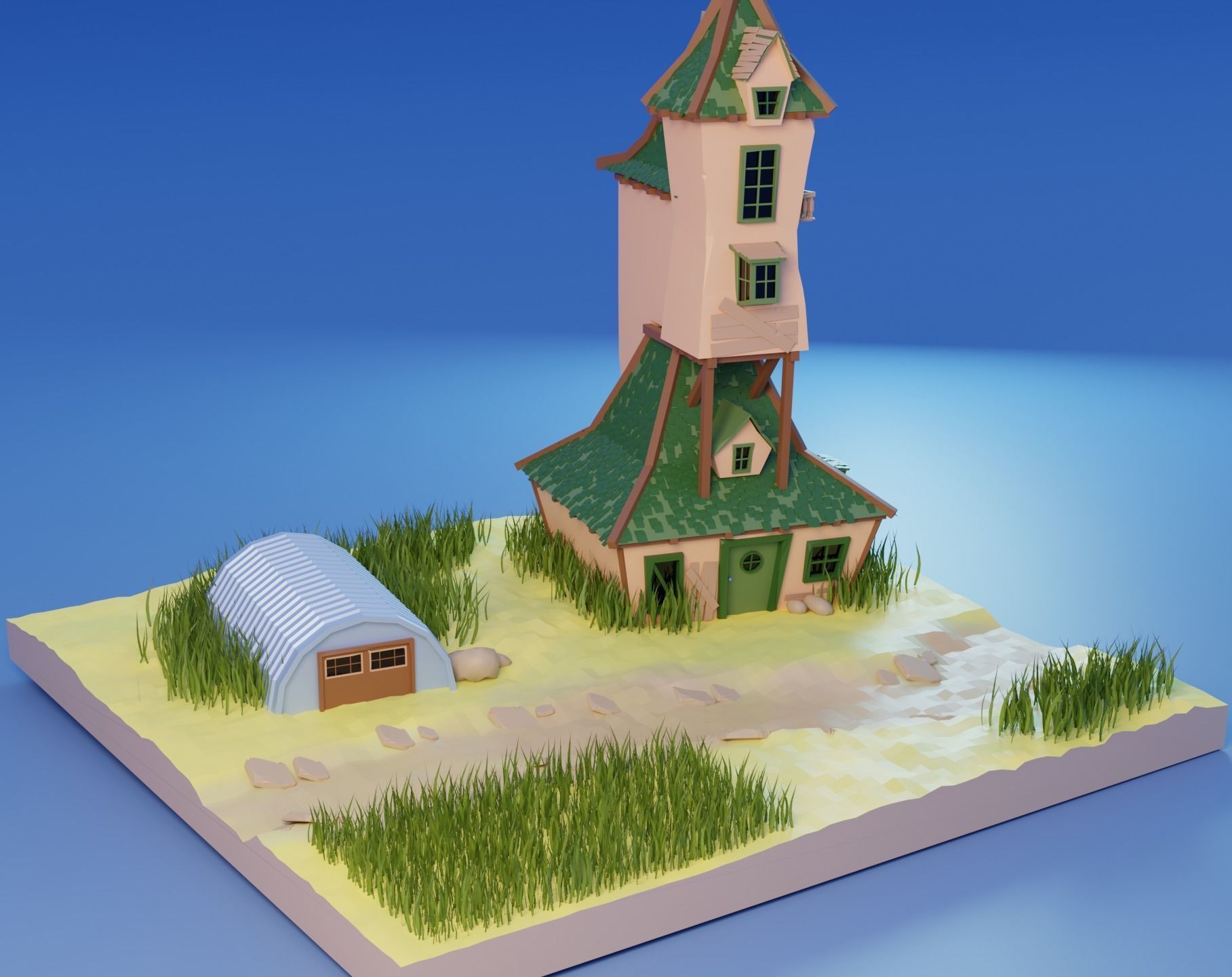 The Burrow house Low-poly 3D model_4