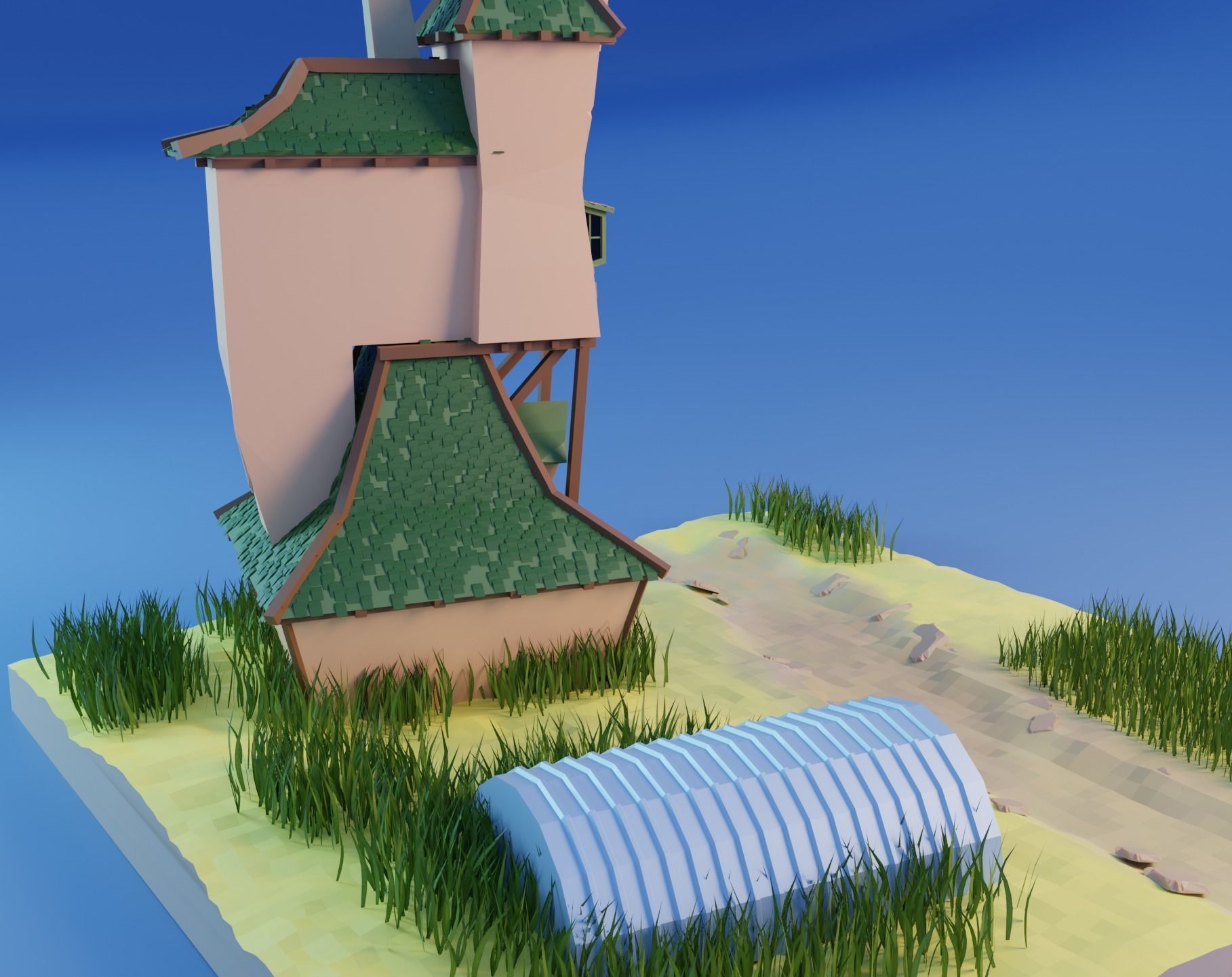 The Burrow house Low-poly 3D model_2