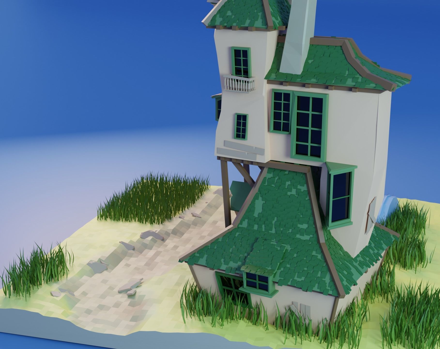 The Burrow house Low-poly 3D model_3