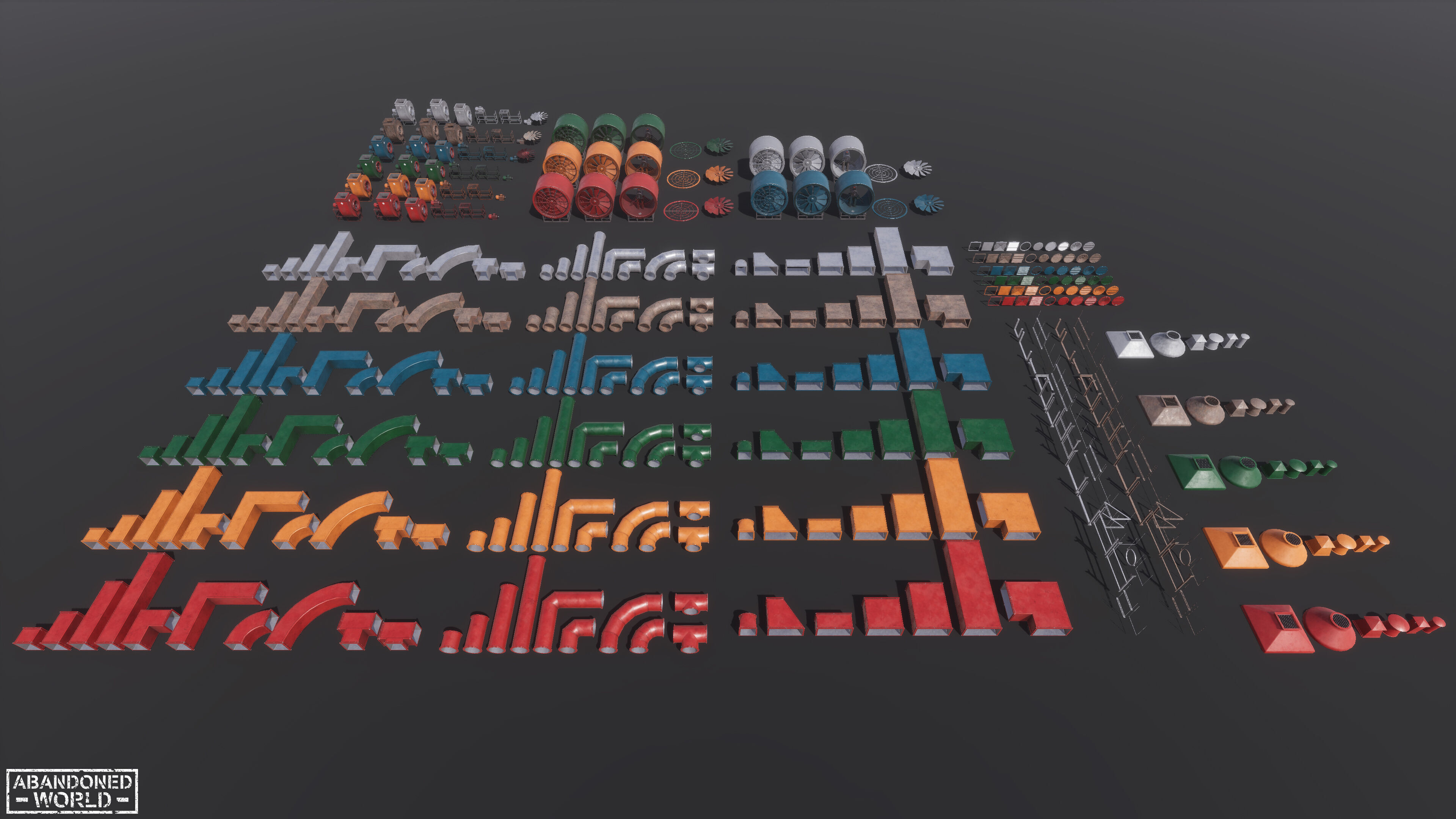 Modular Ventilation Pack Low-poly 3D model_23