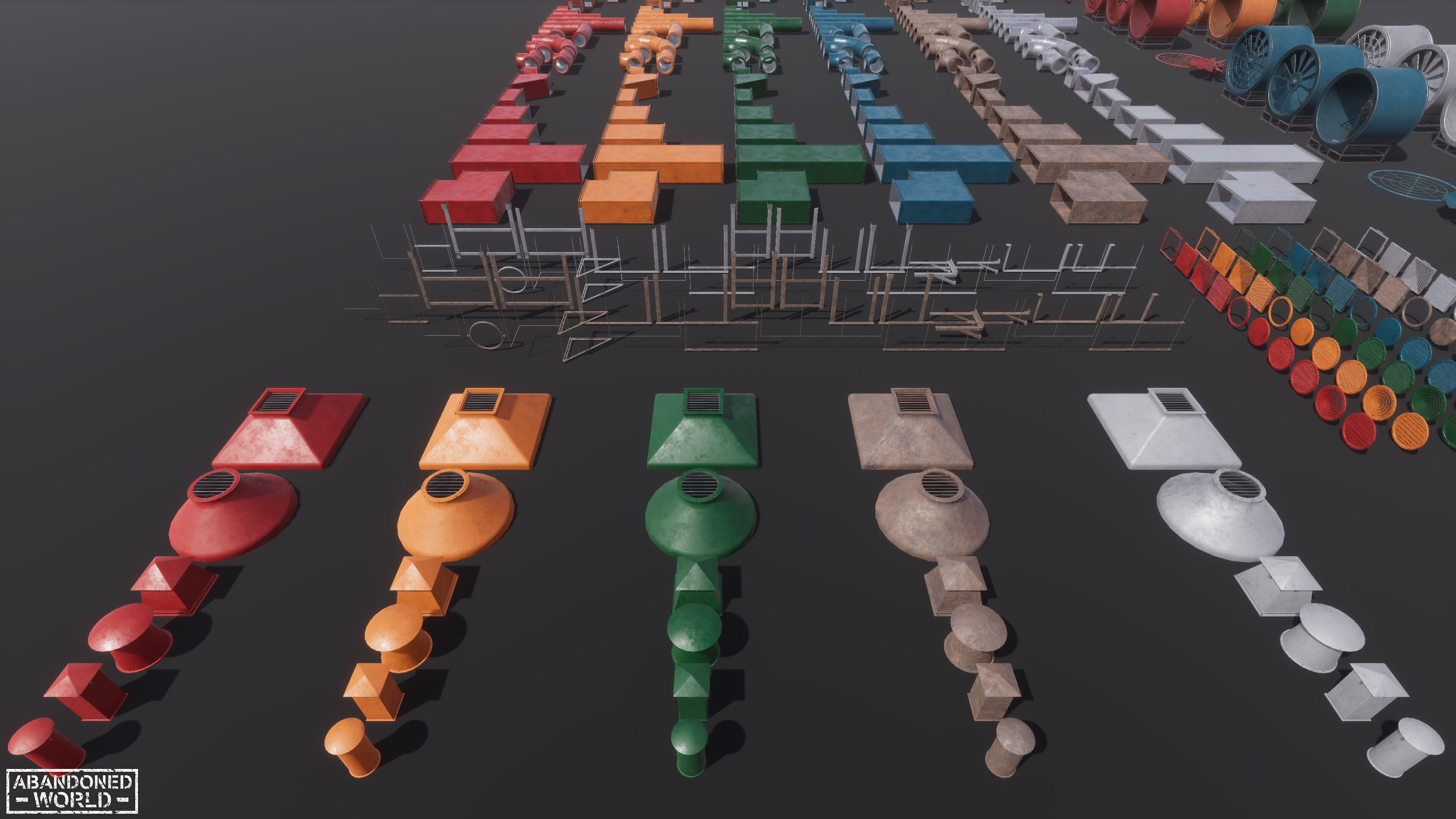 Modular Ventilation Pack Low-poly 3D model_30