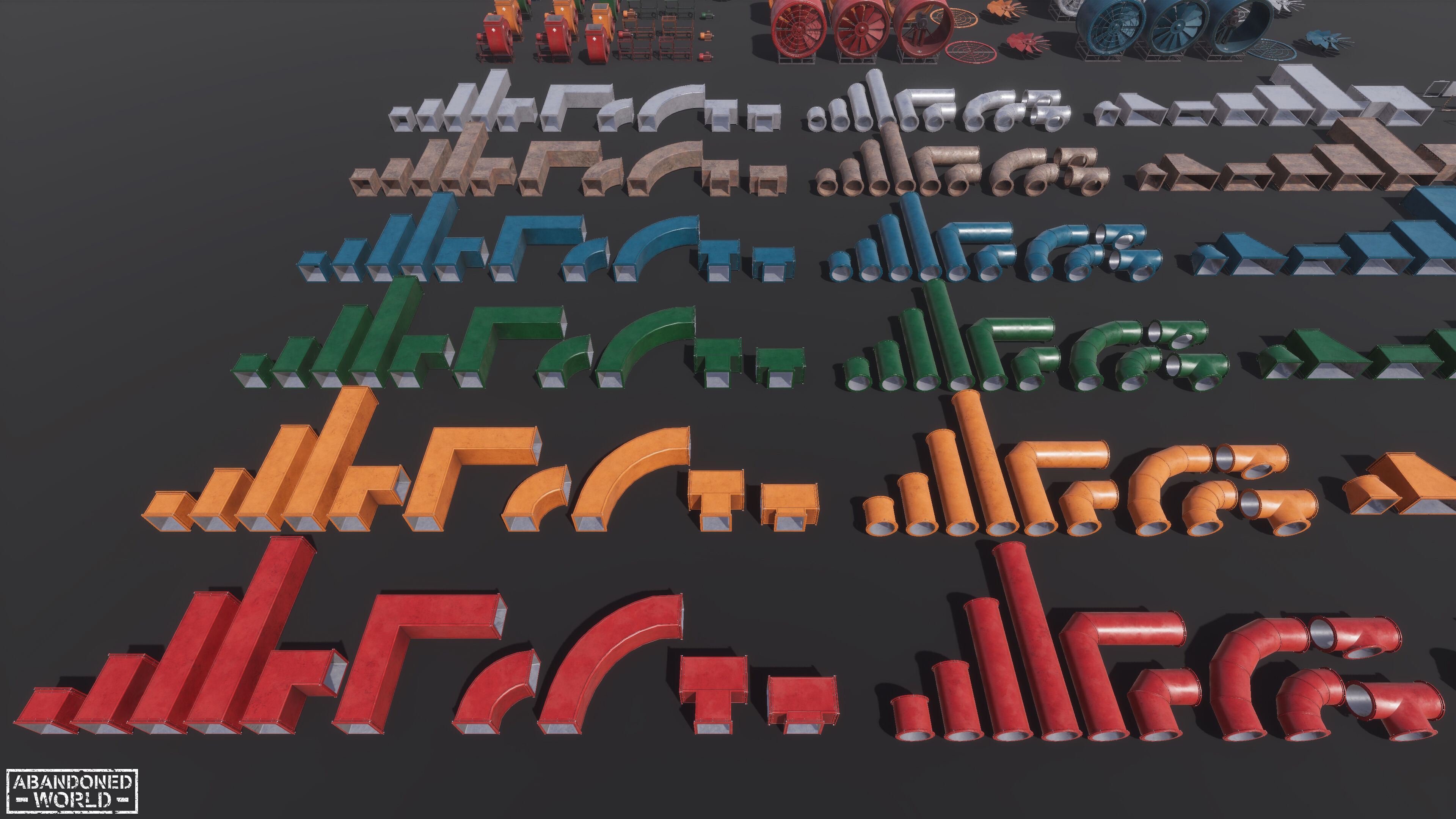 Modular Ventilation Pack Low-poly 3D model_25