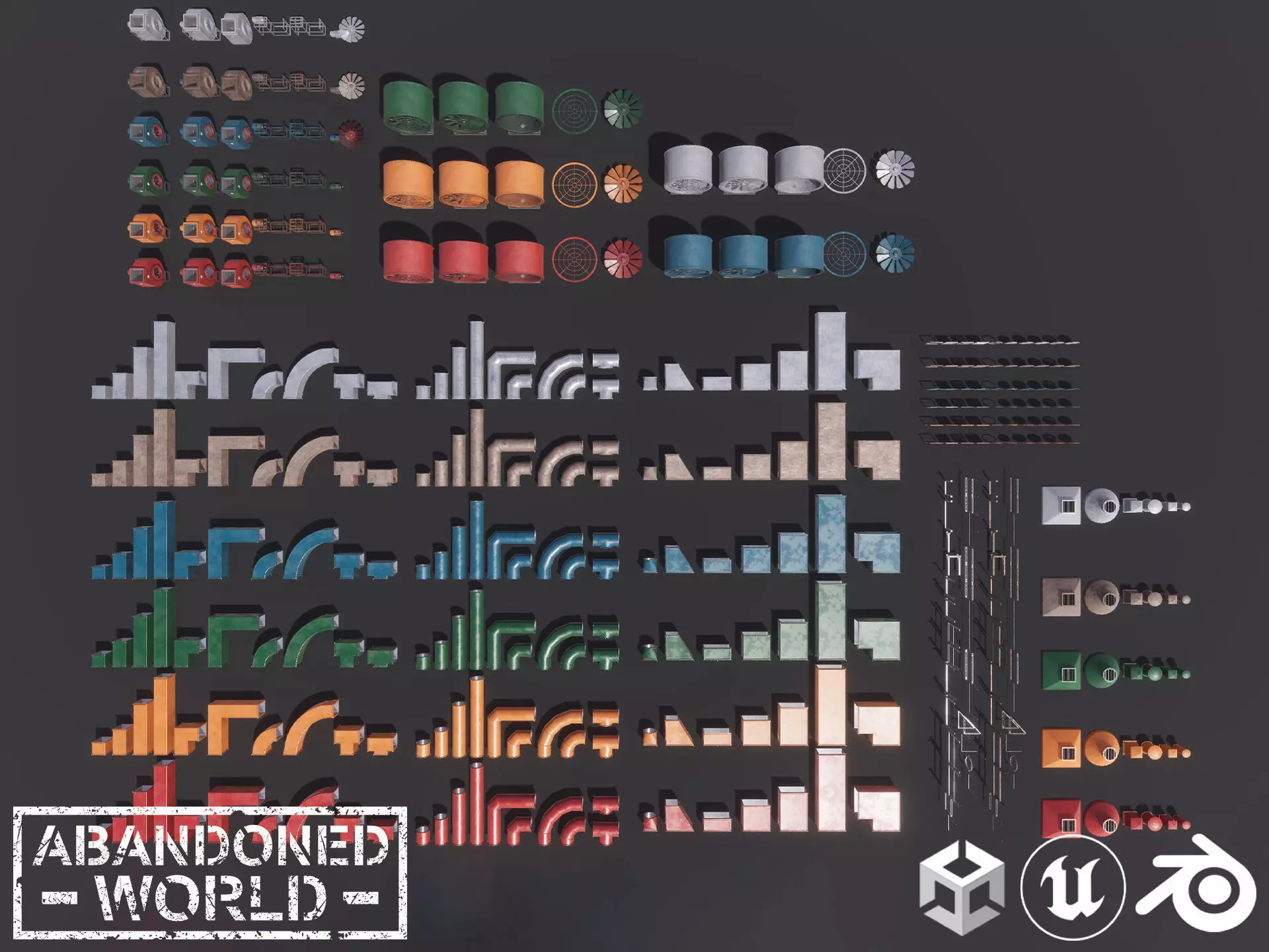 Modular Ventilation Pack Low-poly 3D model_0