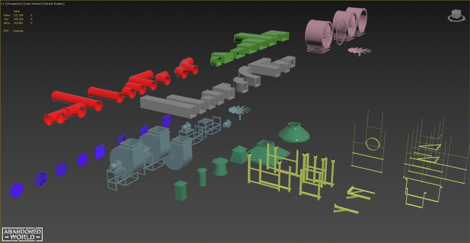 Modular Ventilation Pack Low-poly 3D model_40