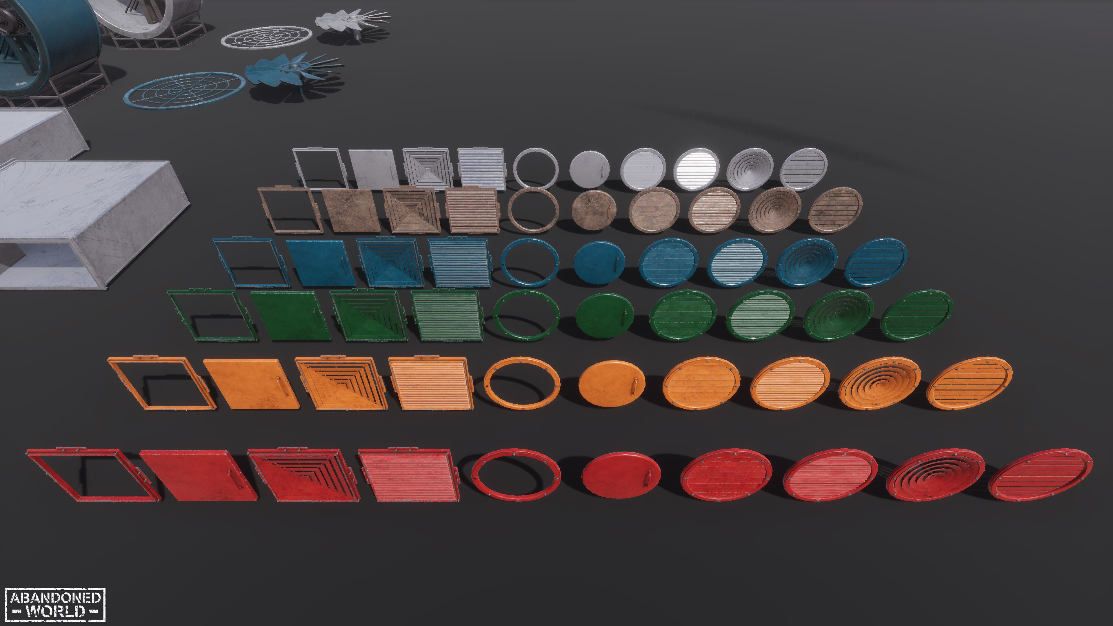 Modular Ventilation Pack Low-poly 3D model_27