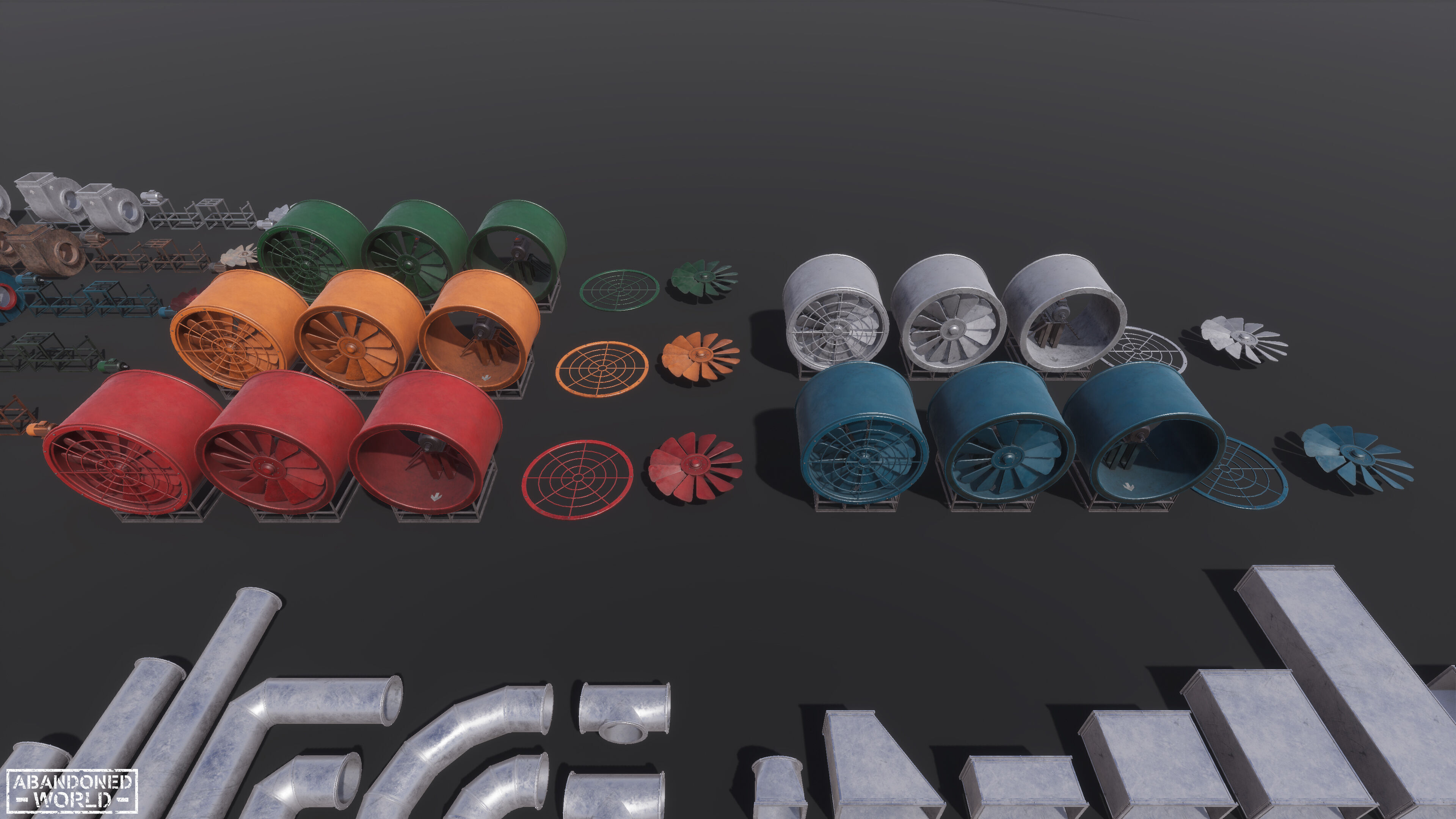 Modular Ventilation Pack Low-poly 3D model_29