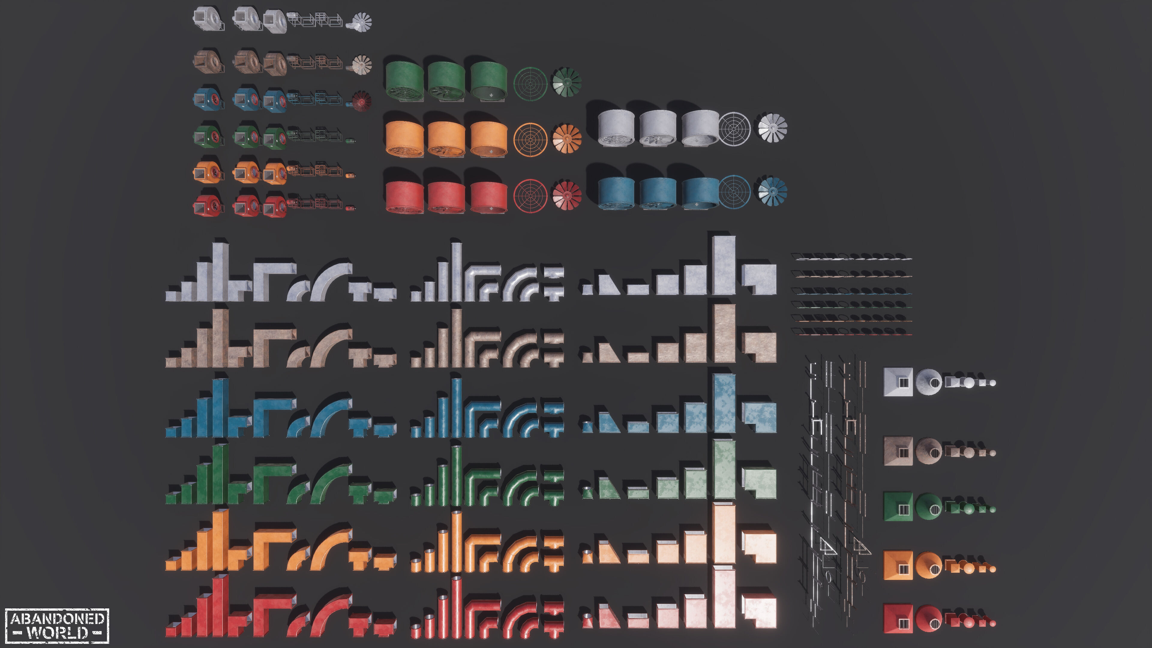 Modular Ventilation Pack Low-poly 3D model_24