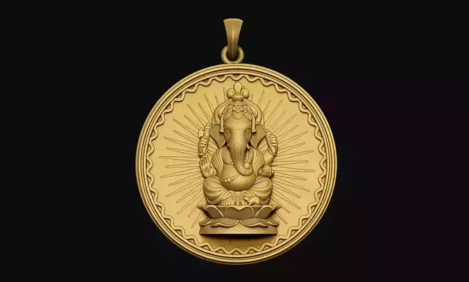 Ganesha Coin Pendant 3D print model