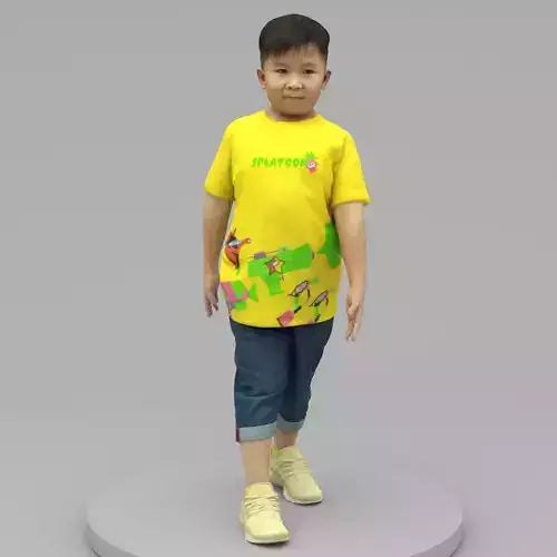 A Fat Boy Walking Along