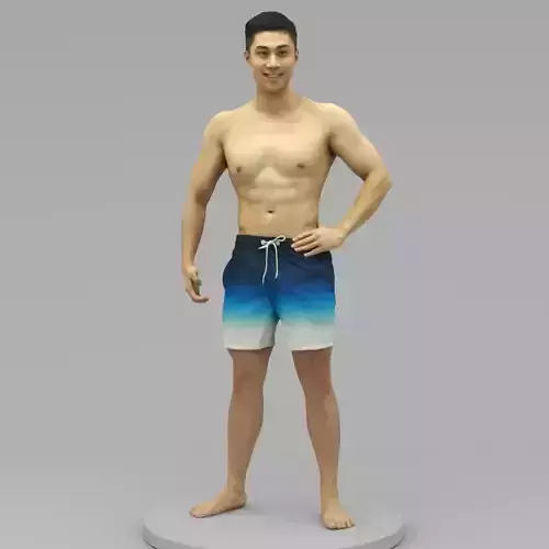 A Well Built Shirtless Sunshine Boy Standing Alone