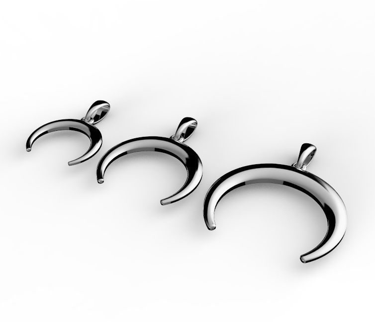 moon pendante  3D print model_1