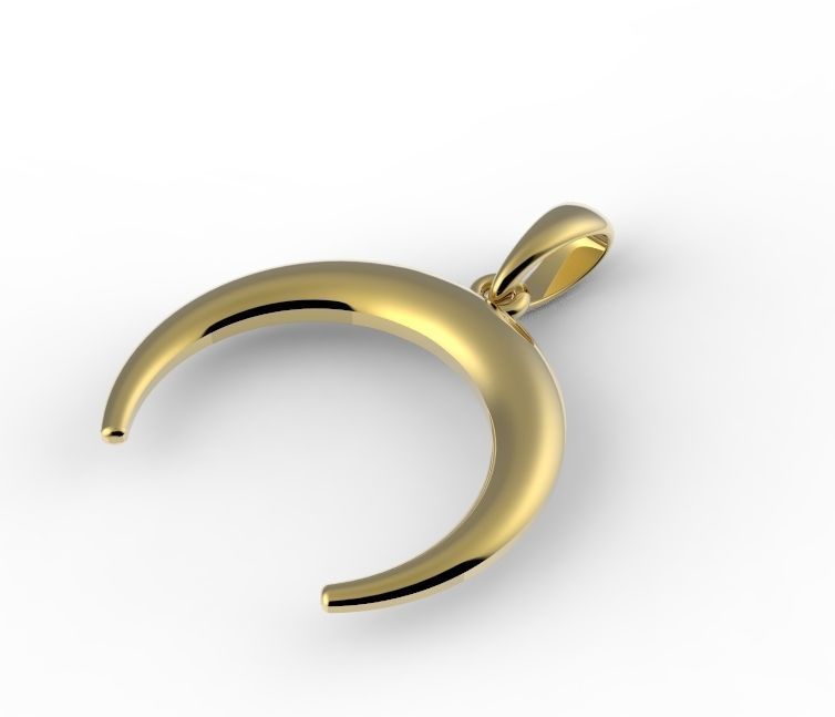 moon pendante  3D print model_4