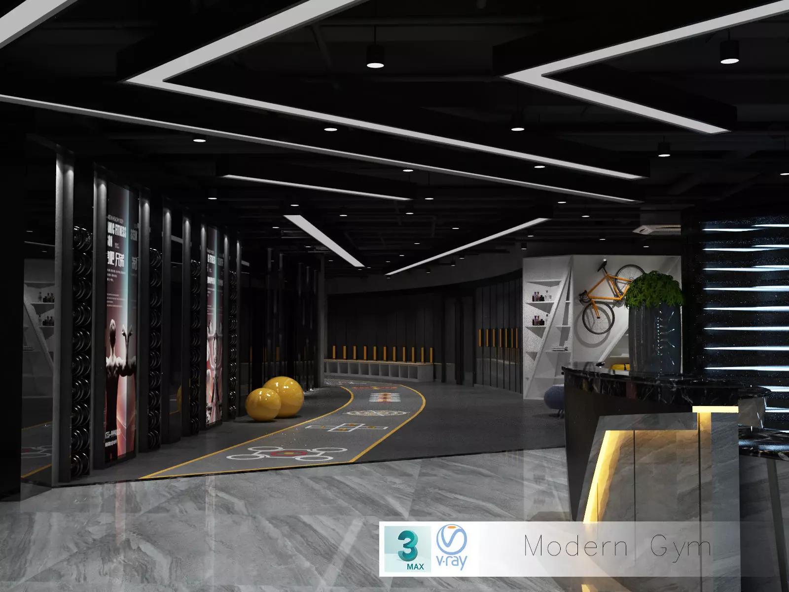 Gym Modern Design Style Free 3D model