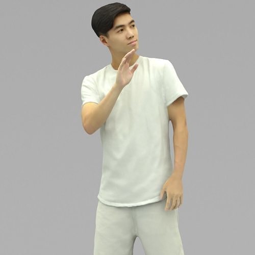 A Young Man Saying Hi In Half Body Portrait  3D model