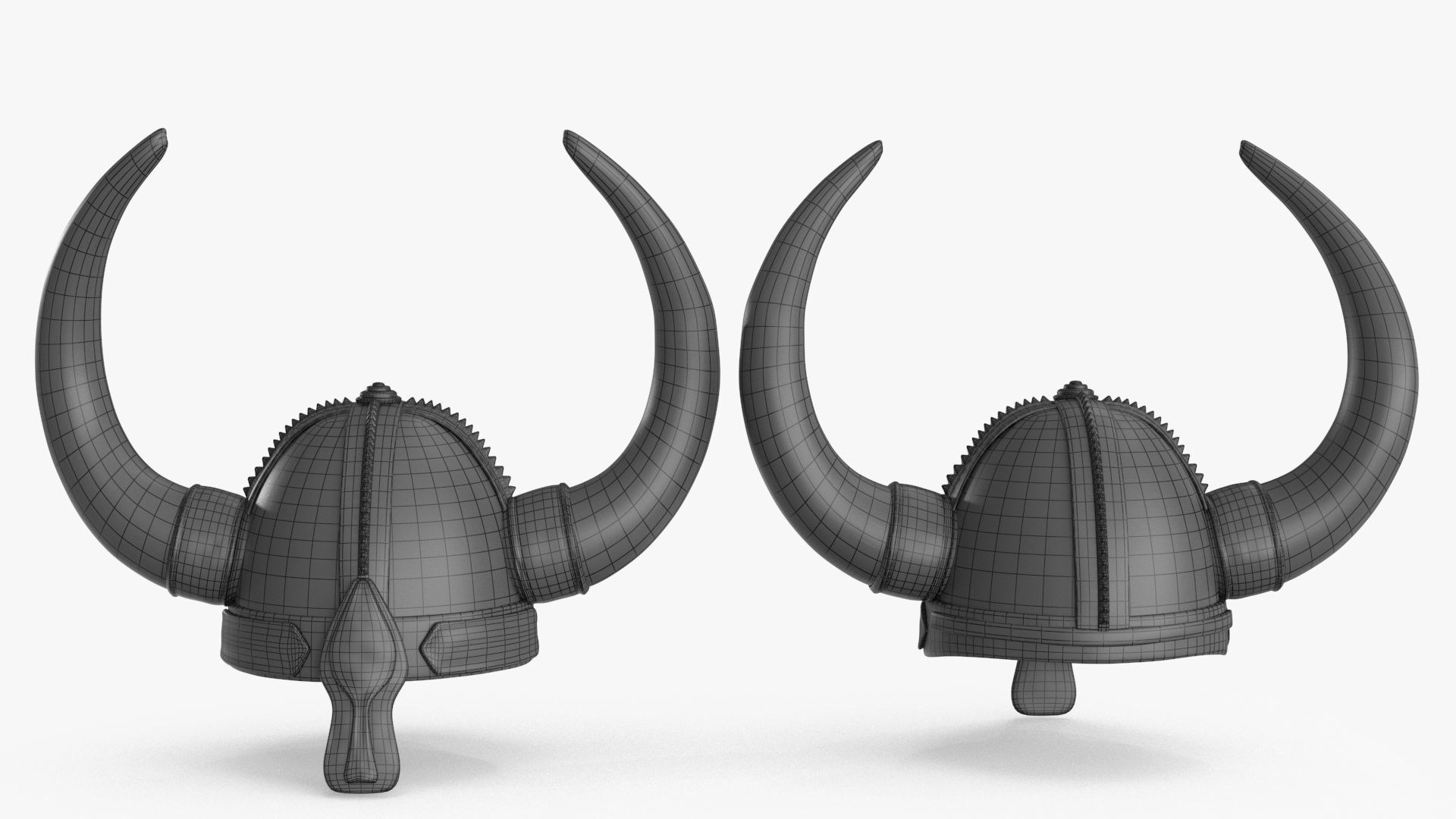 Viking Helmet Low-poly 3D model_13