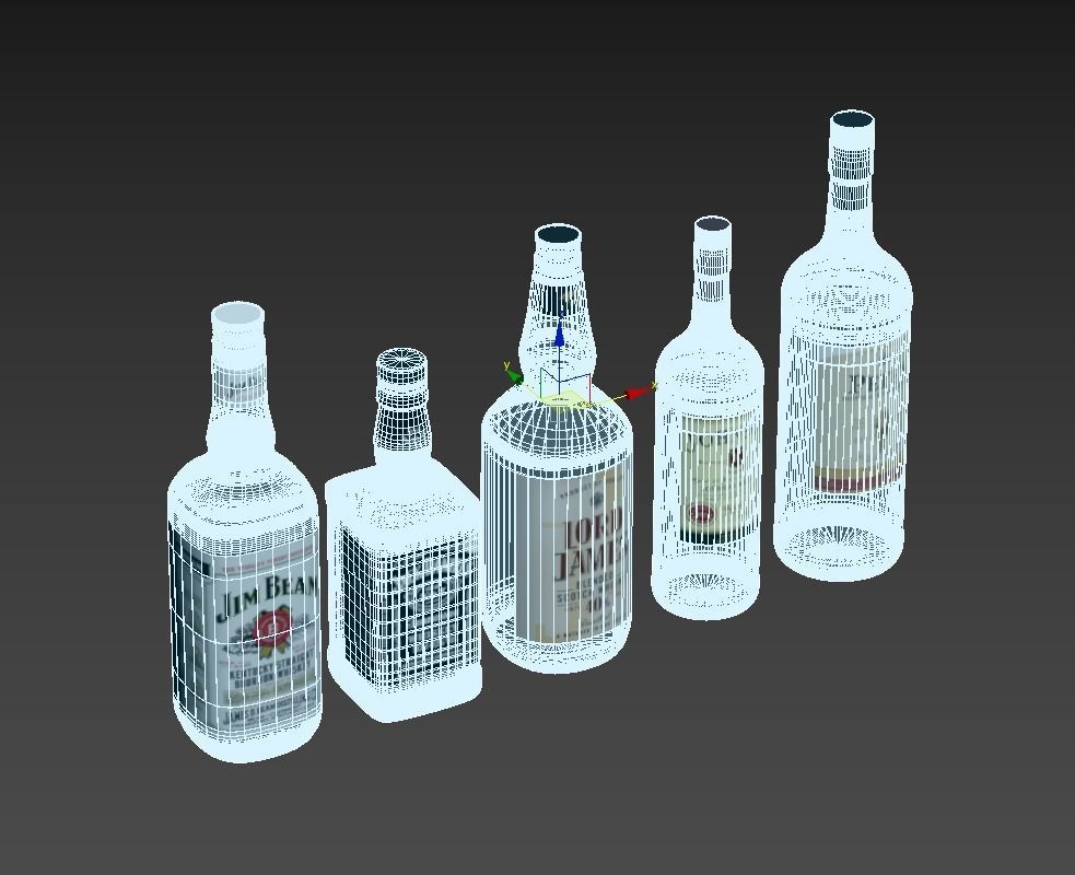Set of 5 kinds of whiskey bottles 3D model_18