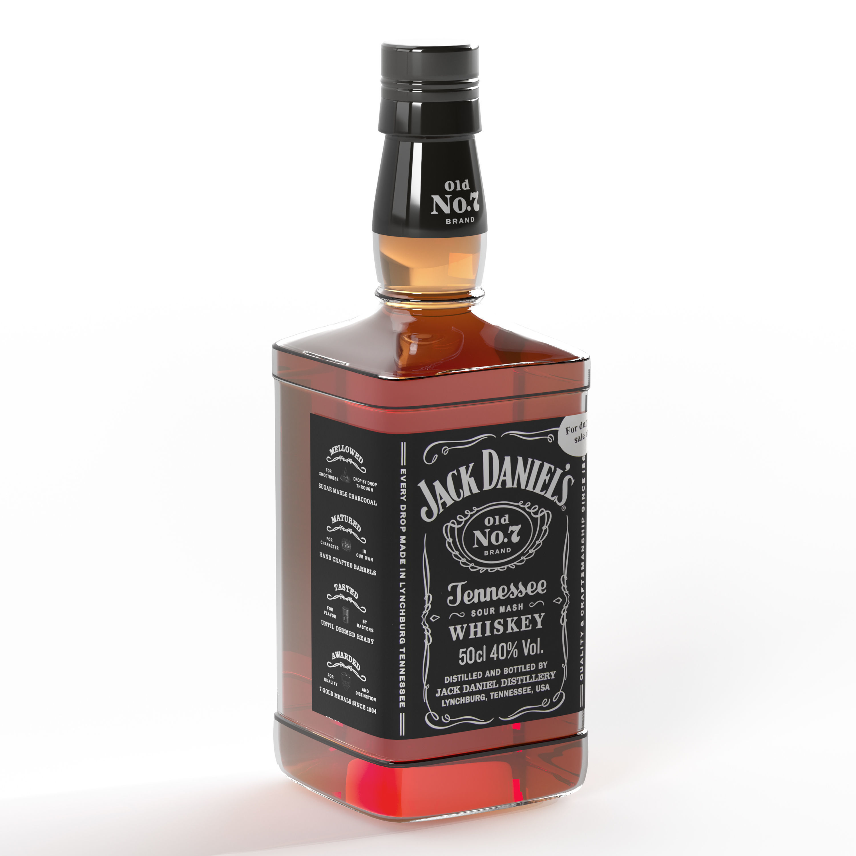 Set of 5 kinds of whiskey bottles 3D model_4