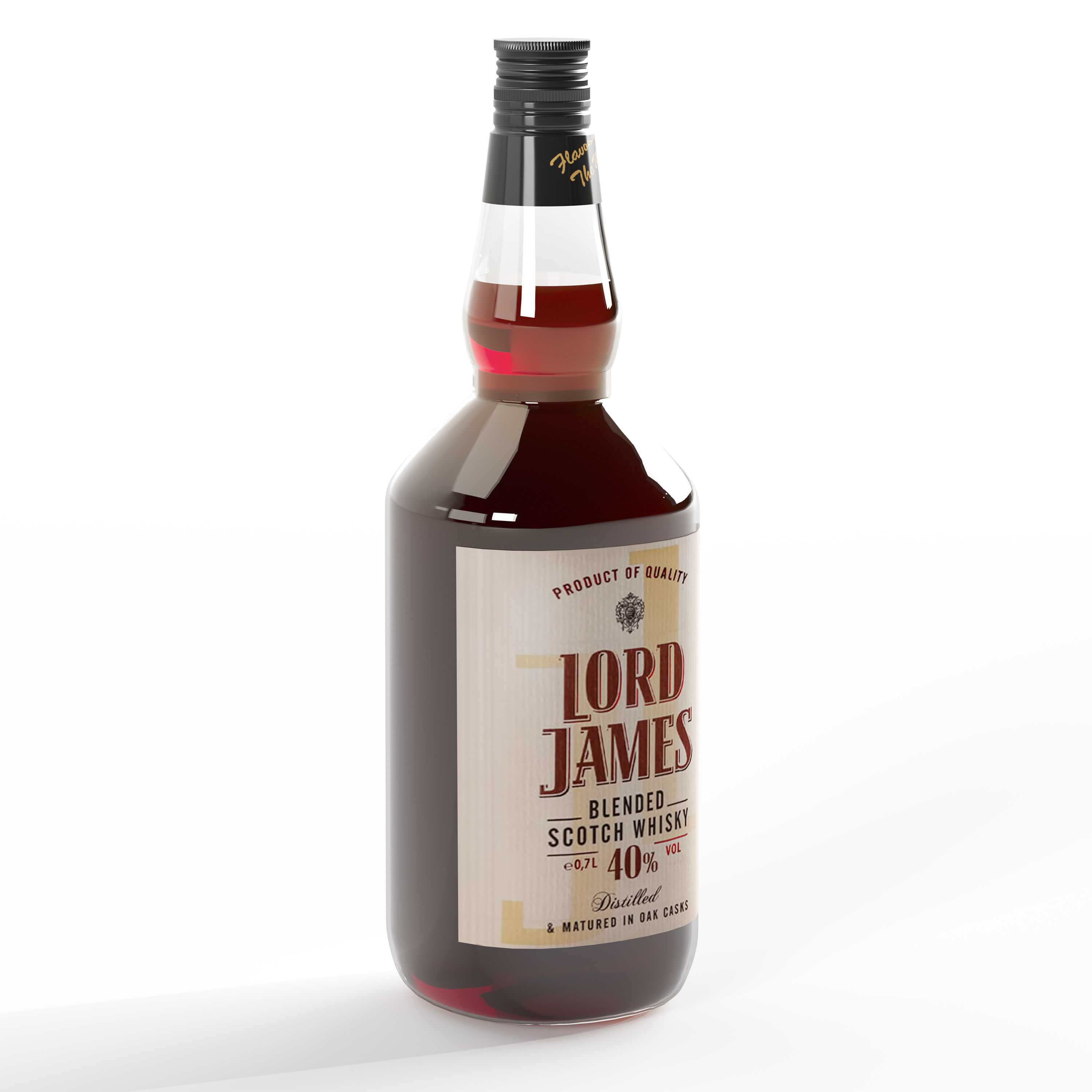 Set of 5 kinds of whiskey bottles 3D model_5