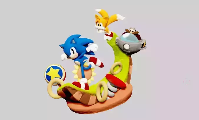 SONIC THE HEDGEHOG TAILS STATUE FOR 3D PRINT