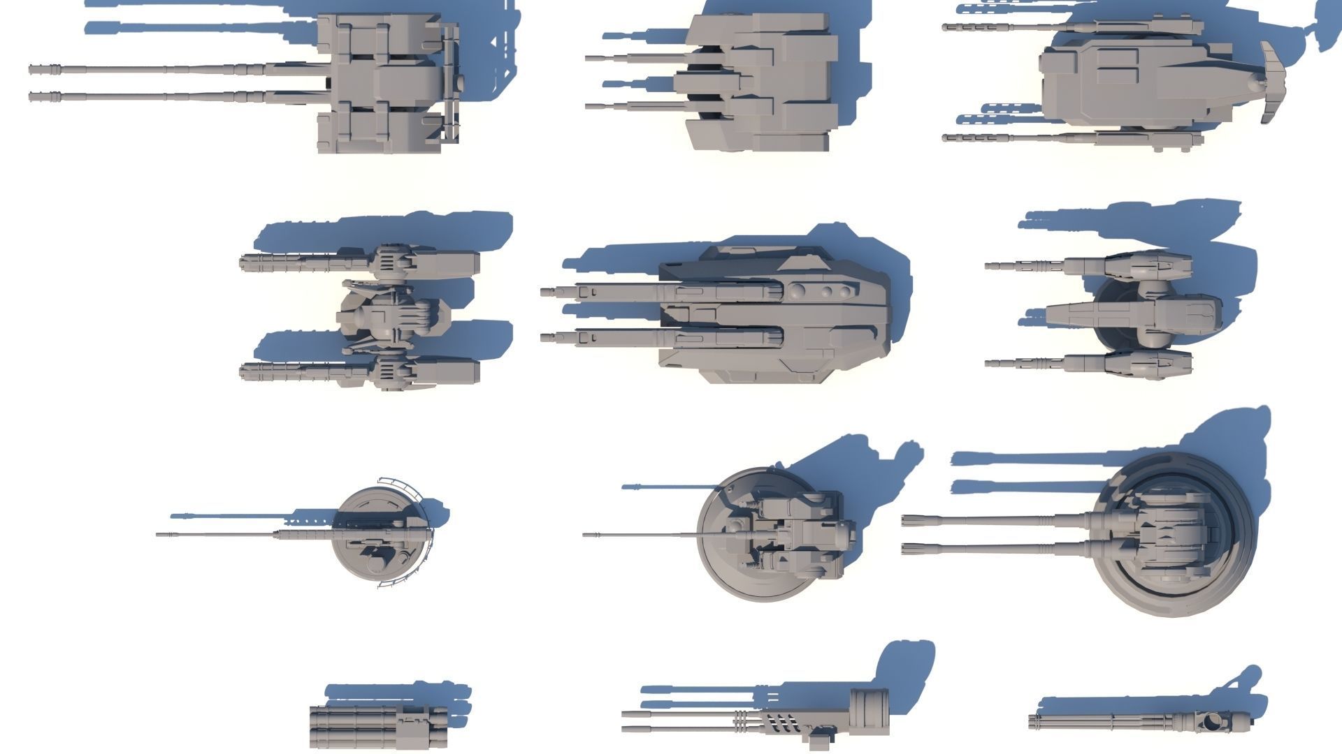 Sci-fi Guns Set model 3D model_1