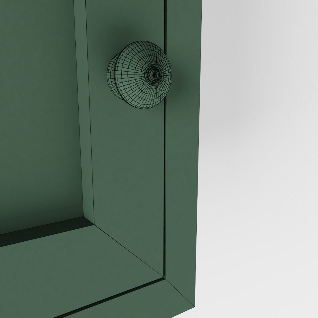 Green Cottage Kitchen Wall Cabinet 3D model_4