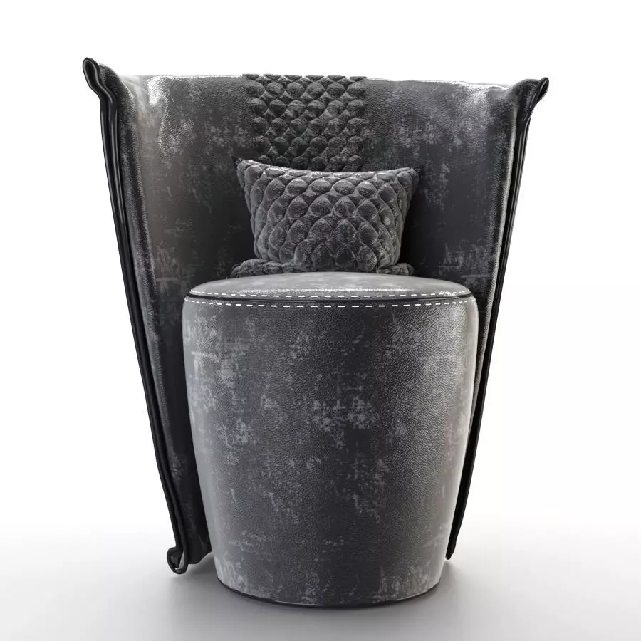 Occasional leather armchair 3D model