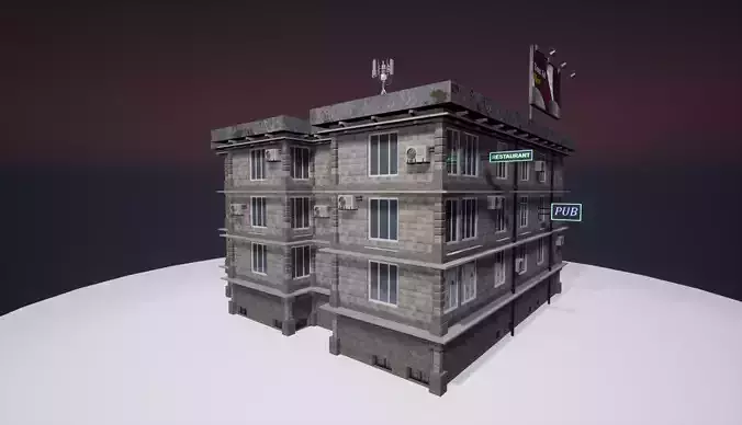 Procedural Apartment Low-poly 3D model