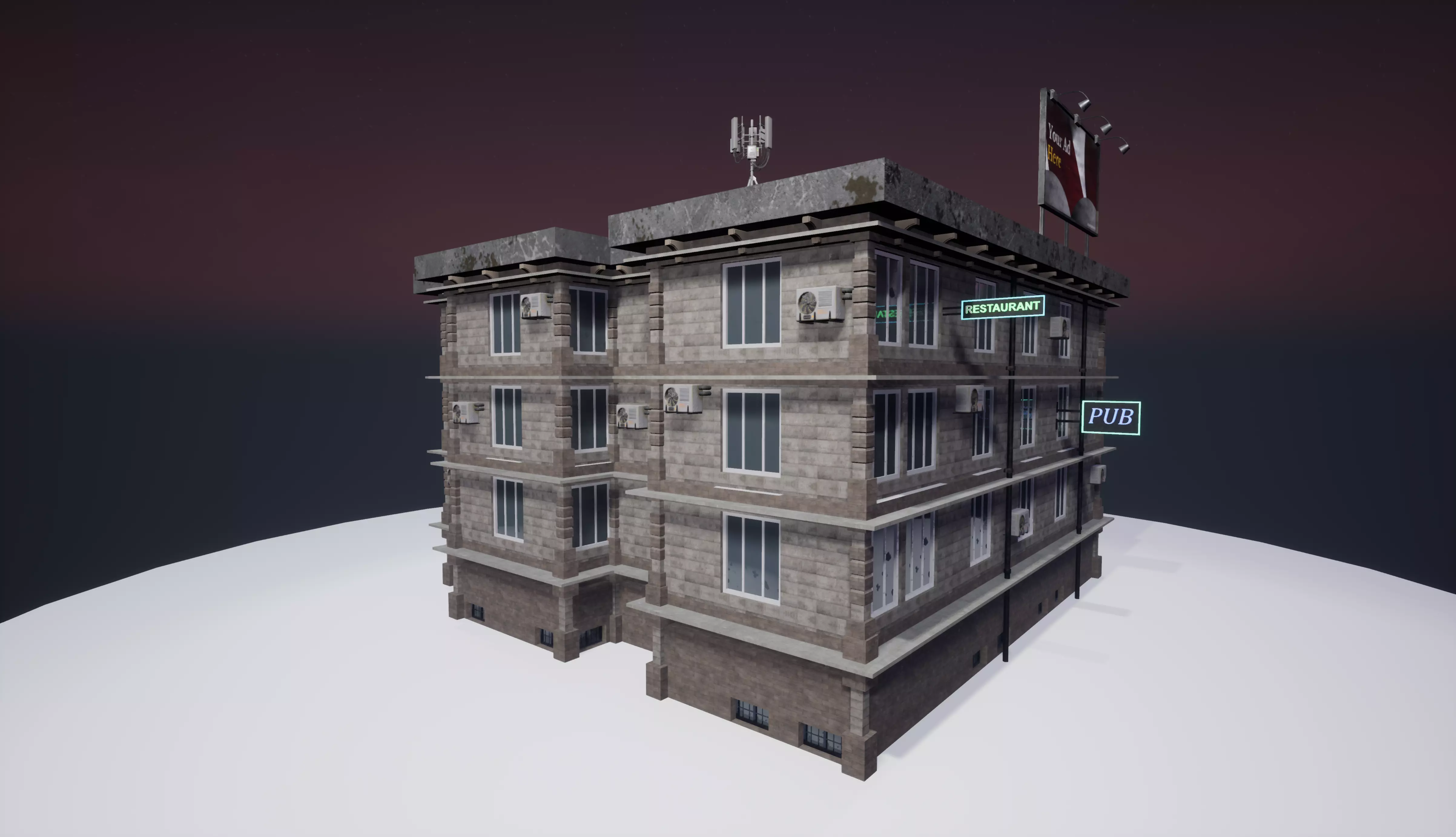 Procedural Apartment Low-poly 3D model
