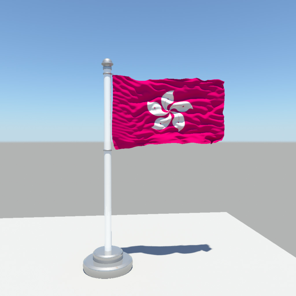 Hong Kong flag 3D model_1