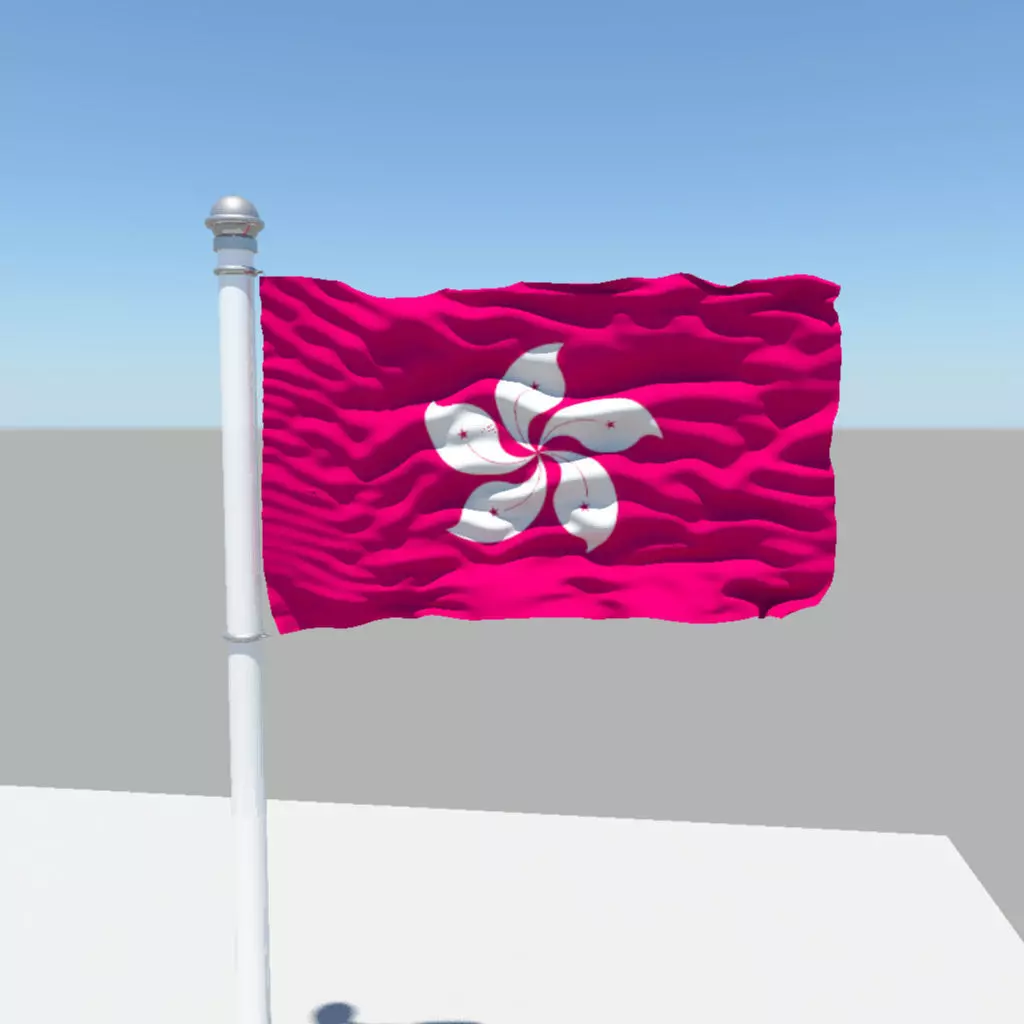 Hong Kong flag 3D model_0