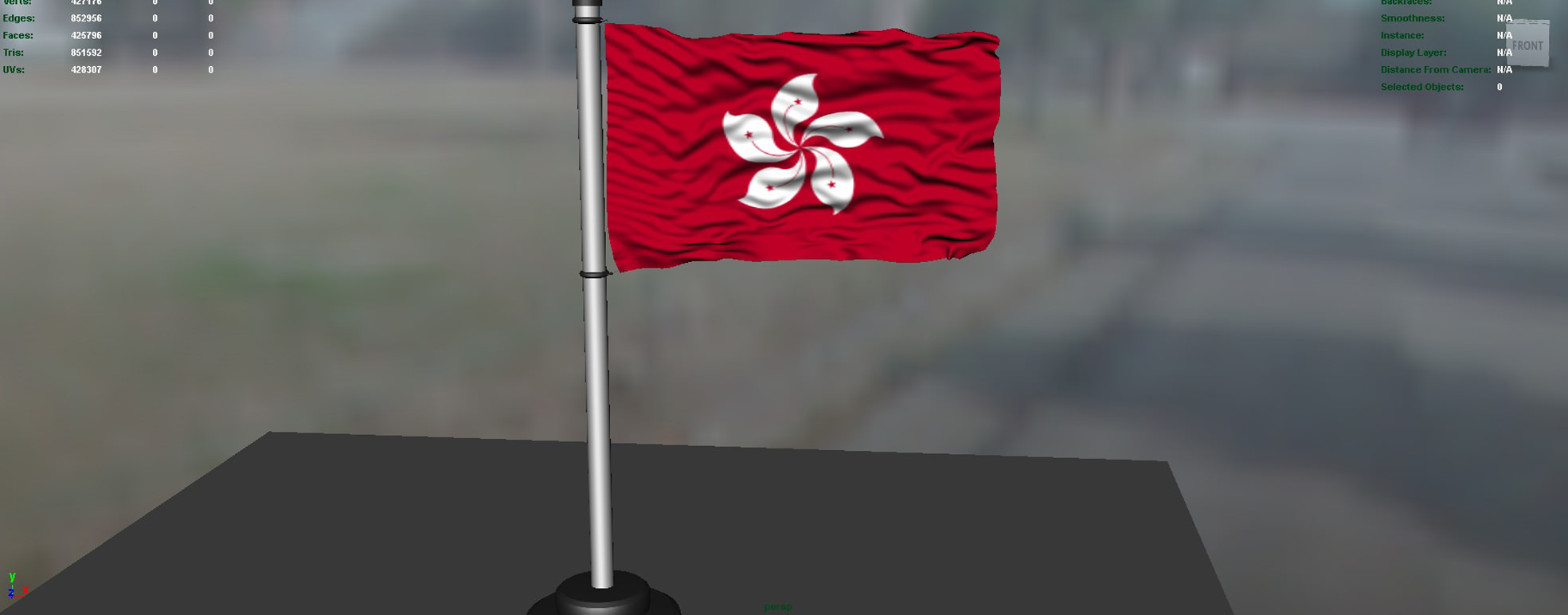 Hong Kong flag 3D model_2