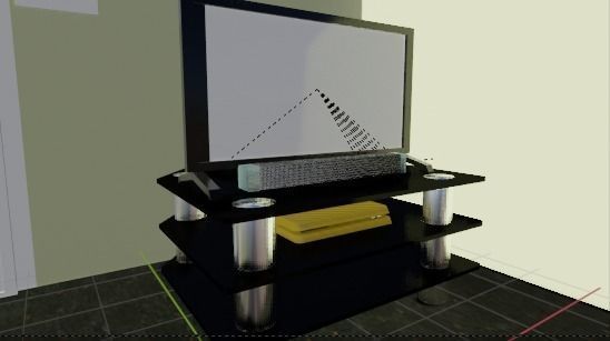 Low Poly Room television stand Low-poly 3D model_6