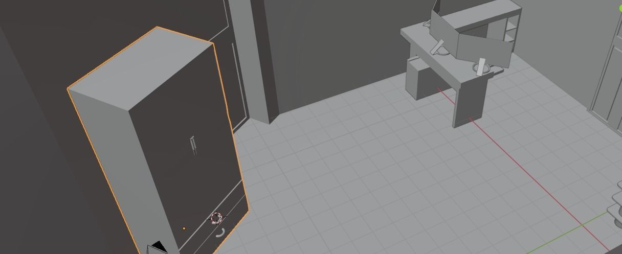 Low Poly Room television stand Low-poly 3D model_4