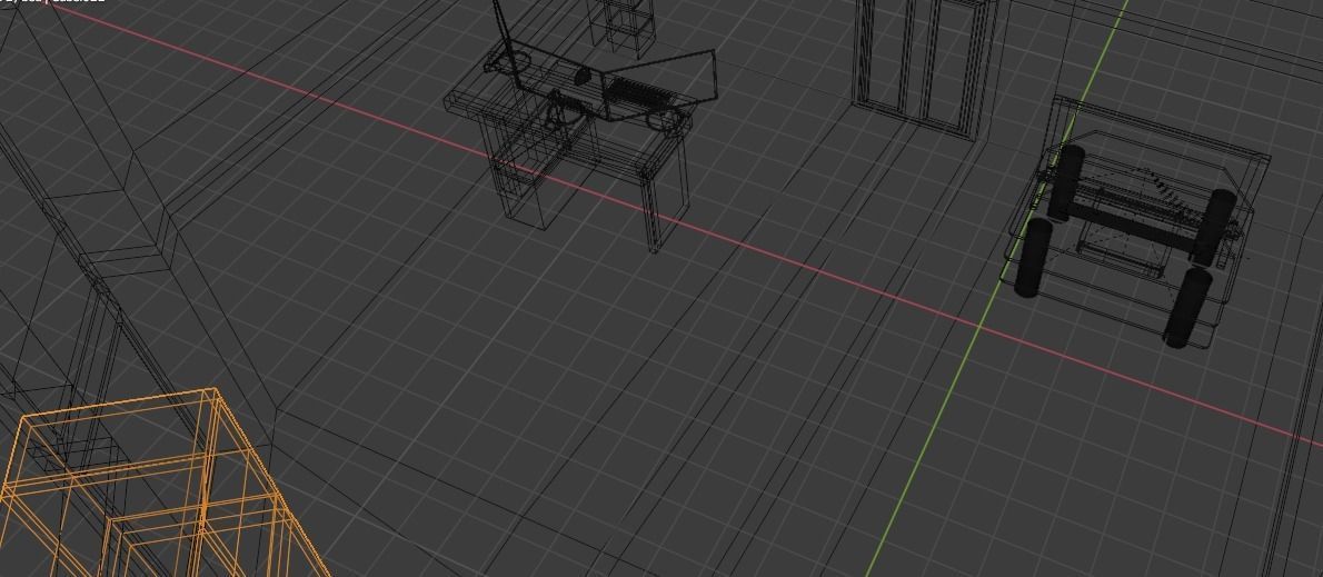 Low Poly Room television stand Low-poly 3D model_7