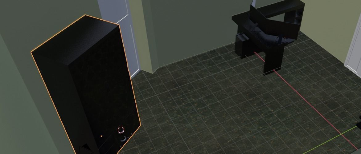 Low Poly Room television stand Low-poly 3D model_14