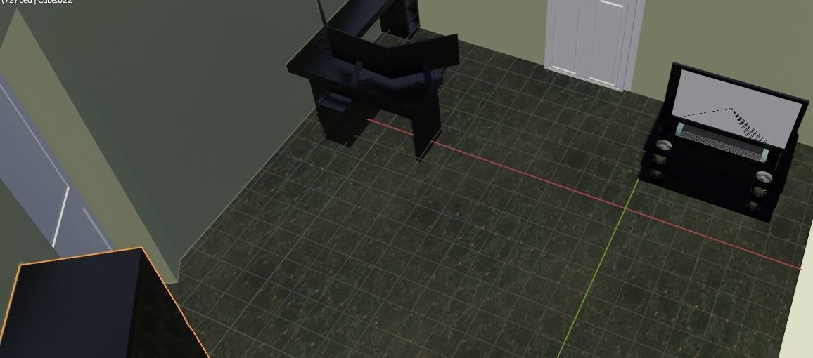 Low Poly Room television stand Low-poly 3D model_15