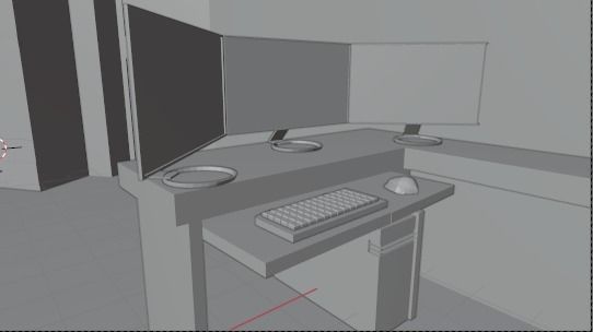 Low Poly Room television stand Low-poly 3D model_11