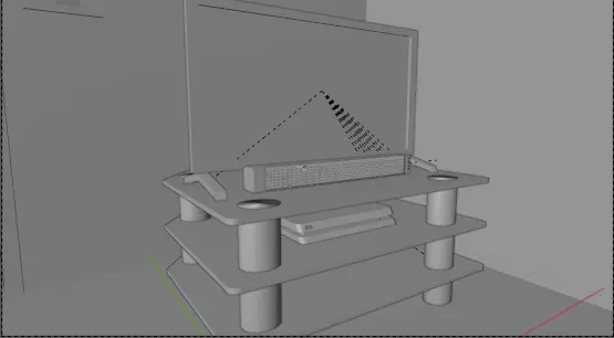 Low Poly Room television stand Low-poly 3D model_0