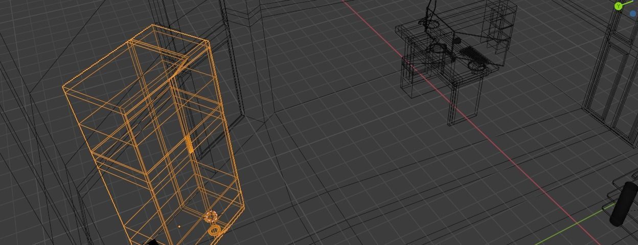 Low Poly Room television stand Low-poly 3D model_8