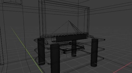 Low Poly Room television stand Low-poly 3D model_10