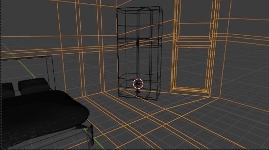 Low Poly Room television stand Low-poly 3D model_3