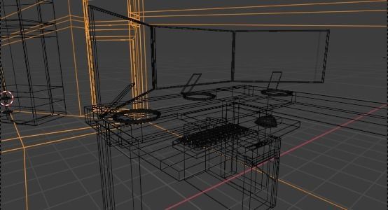 Low Poly Room television stand Low-poly 3D model_13