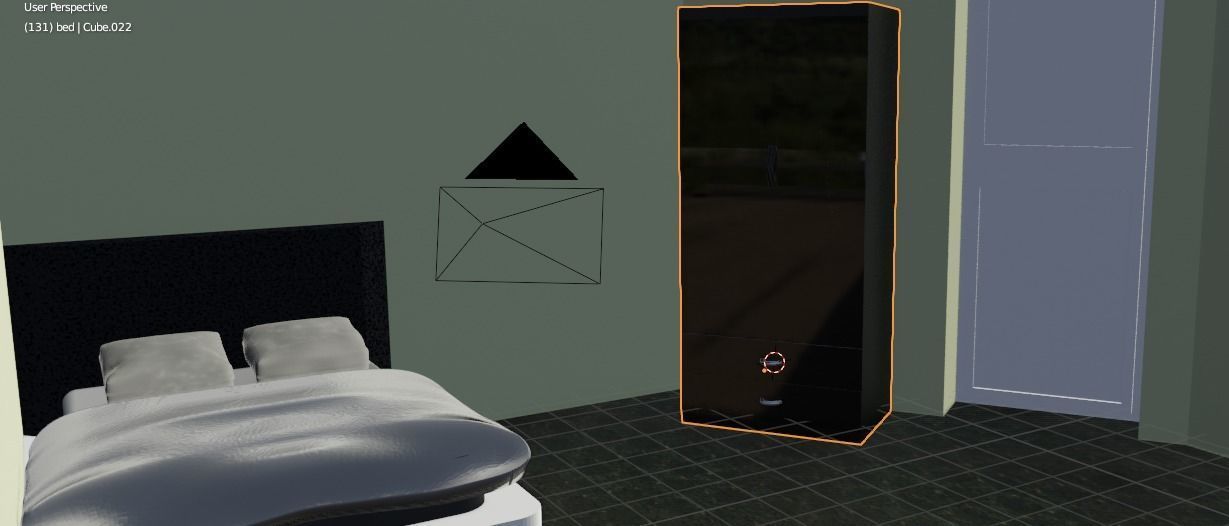 Low Poly Room television stand Low-poly 3D model_12