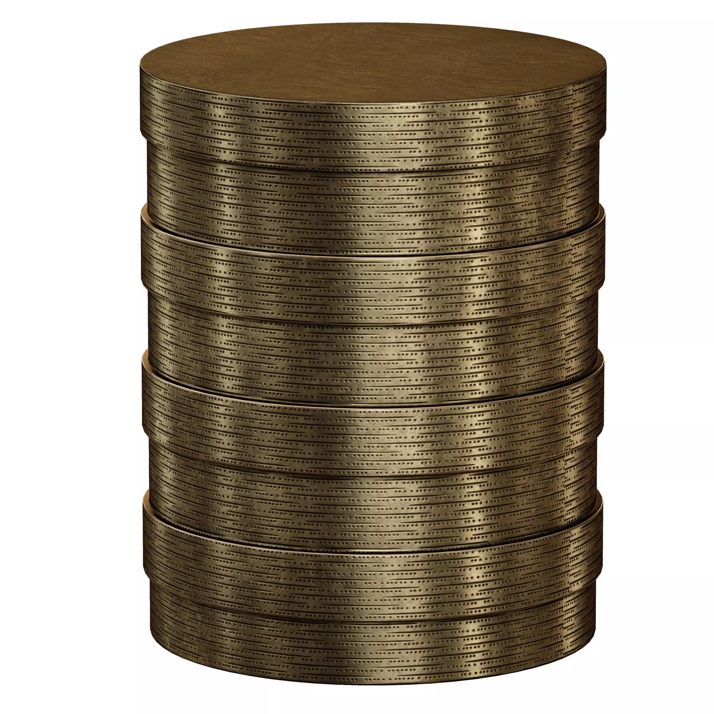 Inez Drum End Table Crate and Barrel 3D model_0